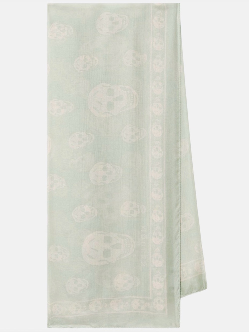 Pale Green Alexander McQueen Classic Skull Scarf